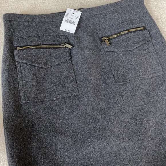 NWT JCREW WOOL GREY PENCIL SKIRT. SIZE 0. Smoke free home. - Picture 2 of 5